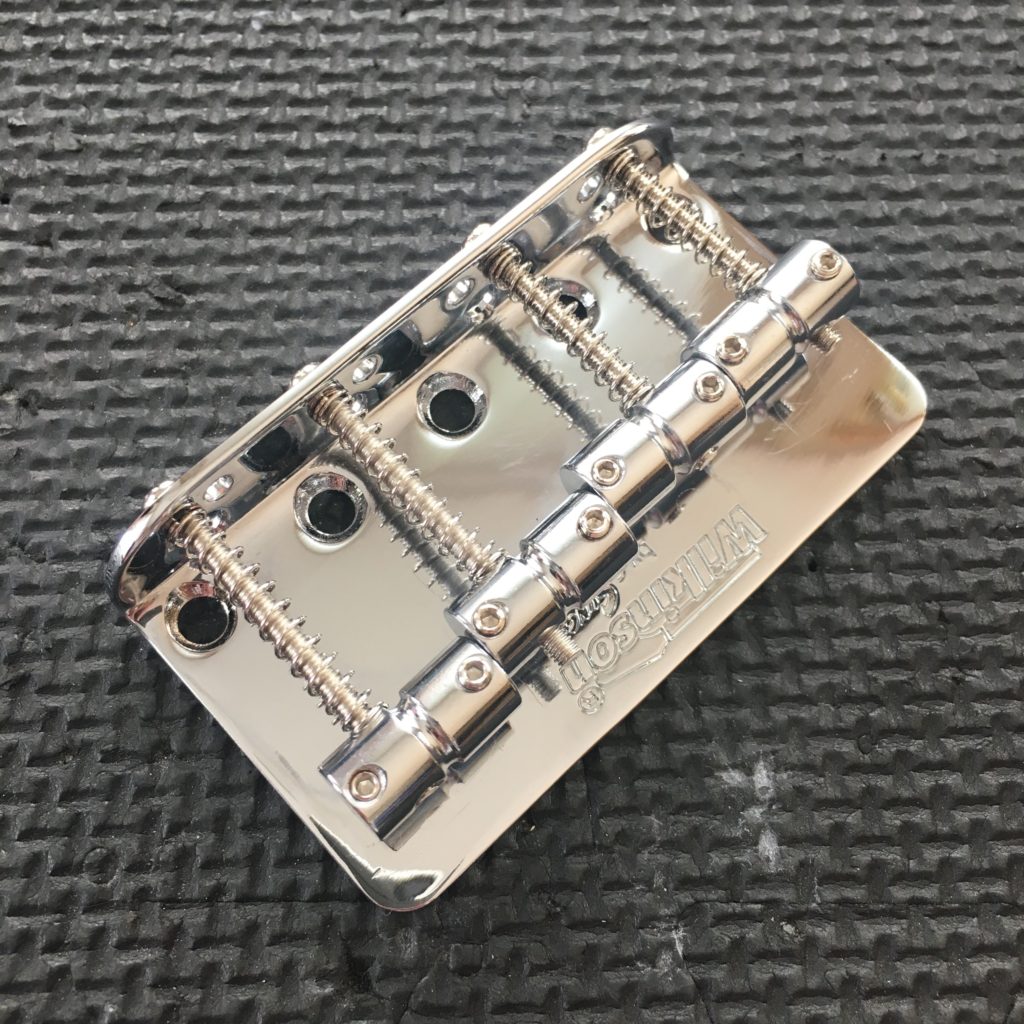 Retrovibe 18mm spacing bass bridge top load. Hand modified Wilkinson hardware Retrovibe